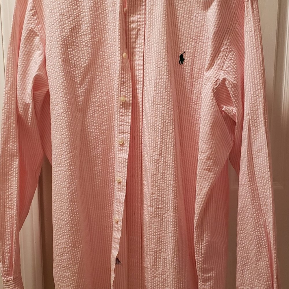 Mens 2xl POLO SEERSUCKER L/S SHIRT